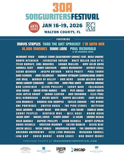 30A Songwriters Festival Lineup 2026